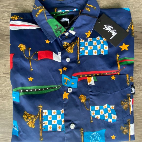 Stussy Flags Button-down Sz.S - Picture 5 of 5
